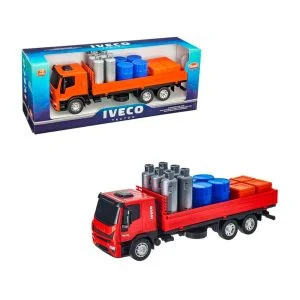 Caminhão de Brinquedo Iveco Realista Pro Tork com Carreta Baú que